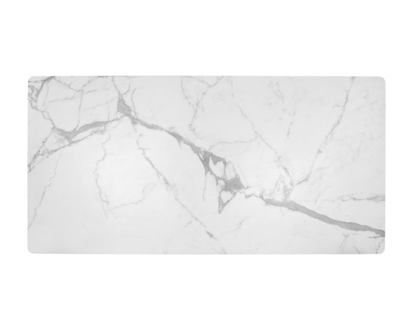 Sunpan Queens 78.75" Mid-Century Modern Dining Table with Elegant Ceramic Top & Sturdy Rubberwood Legs