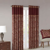 Madison Park Aubrey Traditional Jacquard Curtain Panel Pair MP40-2712 Burgundy