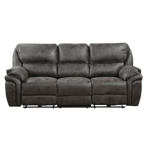 English Elm Plush Power Reclining Sofa Set 3 Piece Microfiber Living Room Usb Charging Suite Gray B011S01288