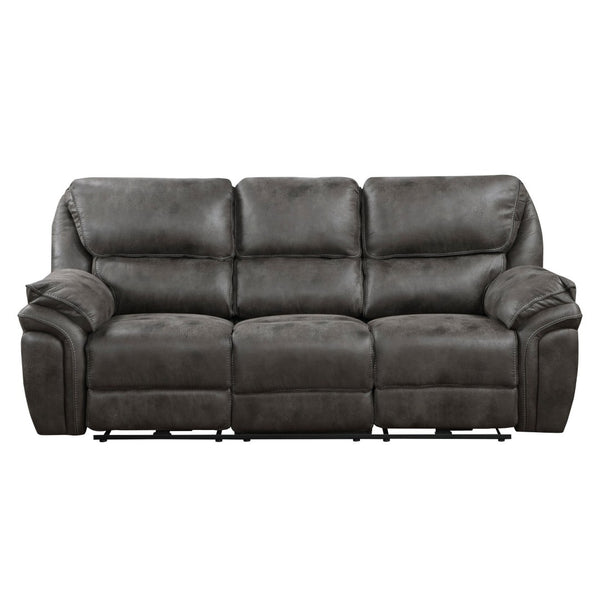 English Elm Plush Microfiber Power Reclining Sofa with Usb Port and Solid Wood Frame B011P230401