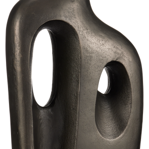 Avant-Garde Table Lamp - Mid-Century Modern Design with Graphite Finish & Bone Linen Shade, 33.5" High