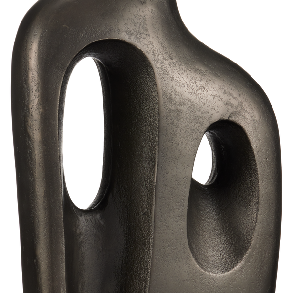 Avant-Garde Table Lamp - Mid-Century Modern Design with Graphite Finish & Bone Linen Shade, 33.5" High