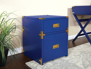 OSP Home Furnishings Wellington 2 Drawer File Cabinet Lapis Blue