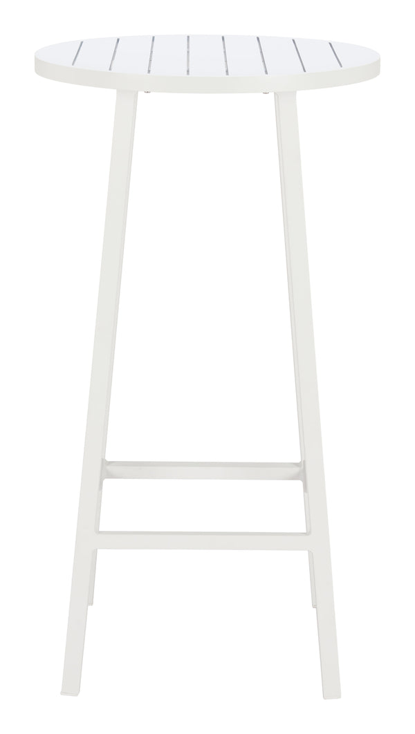 Zuo Modern Ren Bar Table White - Stylish Powdercoated Aluminum Design For Outdoor Use, Events & Hospitality White Aluminum 704150-zuo-modern