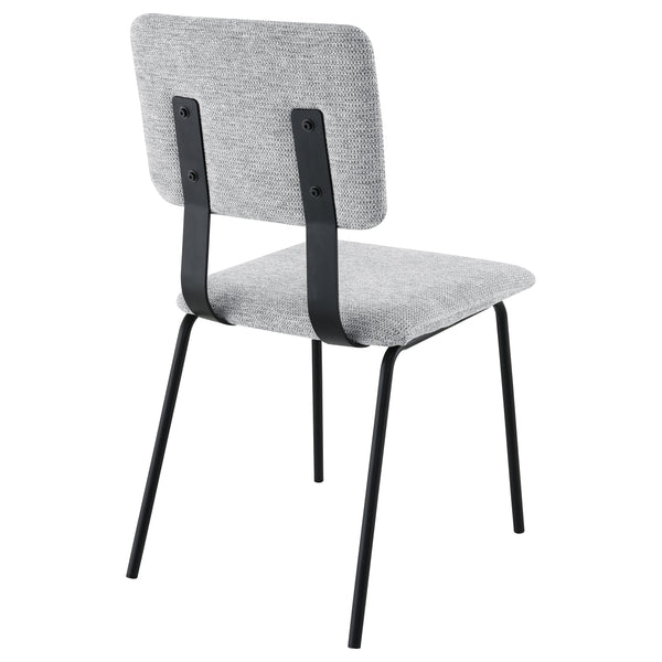 English Elm Valley Grey Fabric Upholstered Dining Side Chair Set of 2 — Slim Modern Minimalist U-Shaped Legs Comfort B062P299816