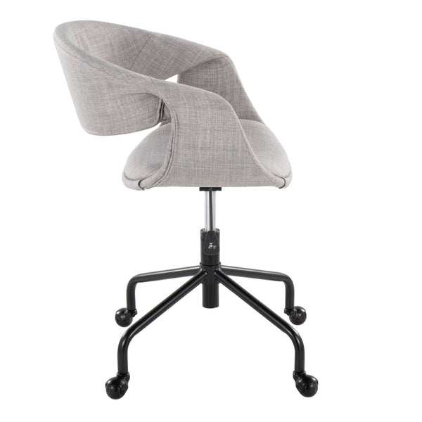 English Elm Task Chair with Chrome Five Star Base Grey Fabric Seat for Modern Home Office Use B202P474180