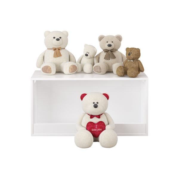 English Elm Open Toy Storage Box for Kids White Wooden Organizer Bin - Open Front Plush & Book Holder, Modern Playroom Solution W808P298013