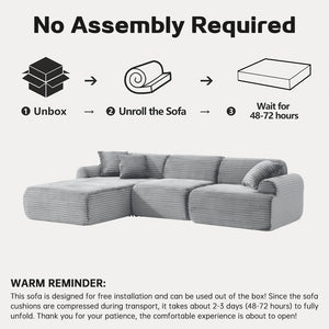 English Elm 105'' Modular Sectional with Woven Upholstery Washable Covers for Living Room W3565S00016