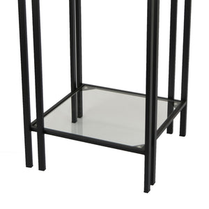 English Elm Buckley Black Metal Plant Stand with Mirrored Shelves for Glam Living Room Decor B056P416943