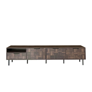 English Elm 78 Mid Century Modern TV Stand for 65–85" TVs with 3 Soft-Close Cabinets, Deep Drawer & Open Shelf (Walnut) N710P293264Q