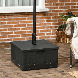 English Elm Outsunny 3-In-1 Outdoor Umbrella Base & Coffee Table Planter With Wheels, 175Lbs Capacity, Black W2225P229301-GIGA