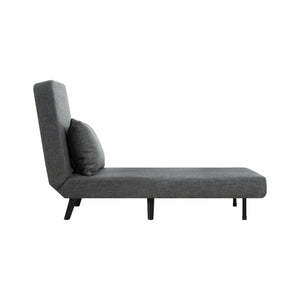 English Elm 3 Foldable Linen Chaise Lounge with Adjustable Backrest Footrest Detachable Pillow Convertible Sofa Bed for Small Spaces Grey 50.59 L x 27.76 W x 11.22 H W1716P280540