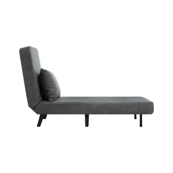 English Elm 3 Foldable Linen Chaise Lounge with Adjustable Backrest Footrest Detachable Pillow Convertible Sofa Bed for Small Spaces Grey 50.59 L x 27.76 W x 11.22 H W1716P280540