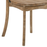 English Elm Rustic Oak Side Chair With Cross Back (Set Of 2)