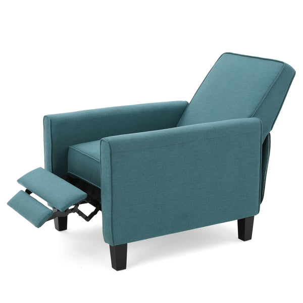 English Elm Christopher Knight Home® - Teal Linen Push Back Chair with Ergonomic Plush Padding, Breathable Upholstery, Durable Frame - Stylish Recliner for Living Room Comfort 52422.00FDTE