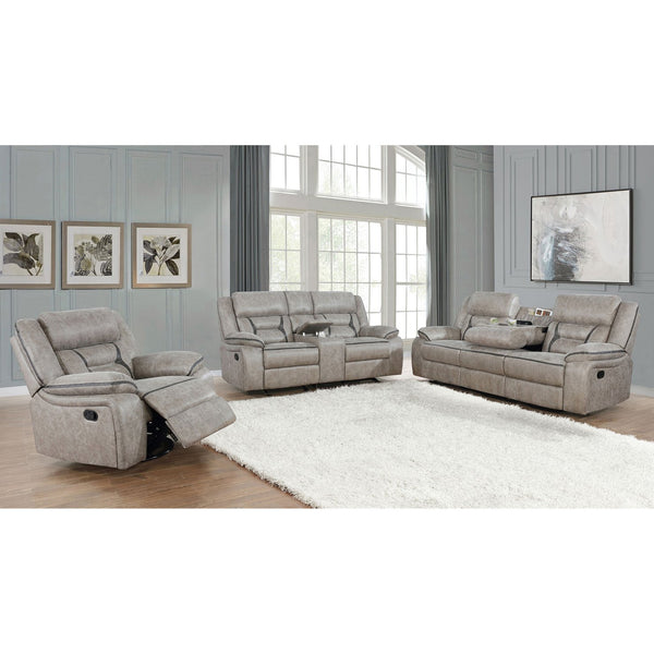 English Elm Brazelton Elegant Upholstered Swivel Glider Recliner in Performance Leatherette with Pillow Arms, Luxe Comfort taupe B062P357786