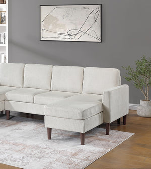 English Elm 3pc Sectional Sofa Set with Dual Chaises Corduroy Upholstery Modern Square Arms Tapered Legs Cozy Comfort Beige 47 L x 18 W x 58 H B011P340110