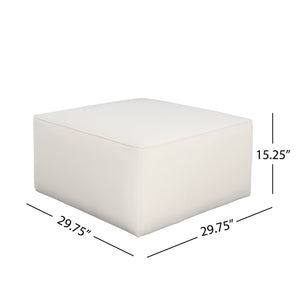 English Elm Upholstered Corduroy Square Ottoman with Pocket Coil Support for Living Room Use N757P180768A