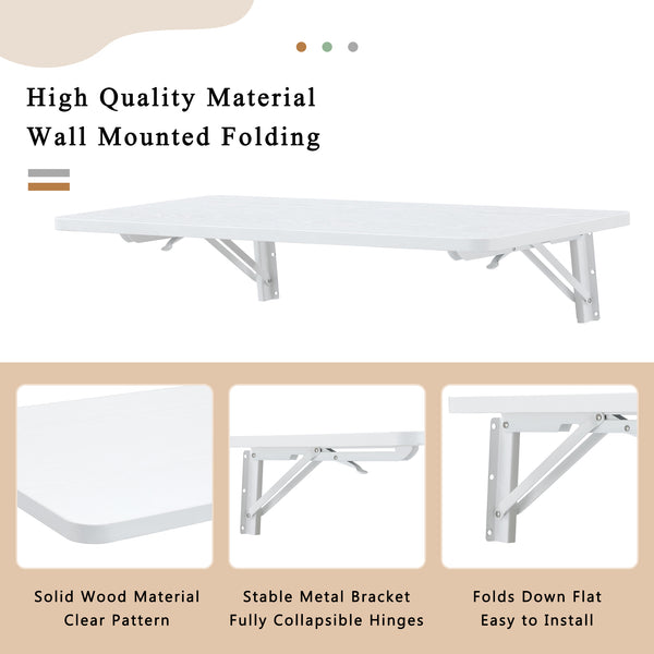 English Elm Laundry Room Folding Table - Space-Saving Wall-Mounted Workbench For Home, Office & Garage Use! W3226P325708