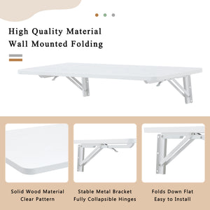 English Elm Laundry Wall-Mounted Folding Table - Space-Saving Workstation For Home, Garage, Office & More! W3226P278936