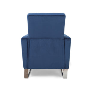 English Elm Christopher Knight Home® - Arvin Plush Push-Back Recliner with Stainless Steel Legs — Modern Fabric Comfort for Living Rooms Blue 65272.00NVLTCBLT