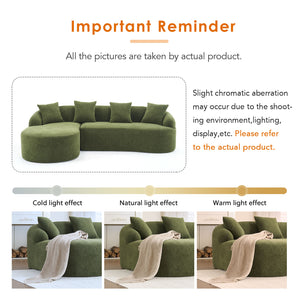 English Elm Compression Compression Sponge Sofa Curved Modular Sectional with 30D High-Density Chenille Sleeper for Cozy Apartment Living Room Comfort and Safe Rounded Design Antique Green,Green W2231S00031