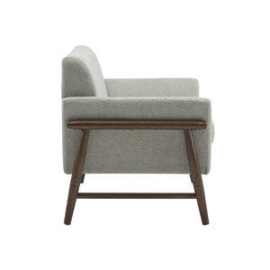 English Elm Christopher Knight Home® - Boucle Mid-Century Flared Arms Loveseat with Elm Legs — Plush Bouclé Upholstery, Cozy Modern Accent (57.5") Light Green,Walnut N771P294675L