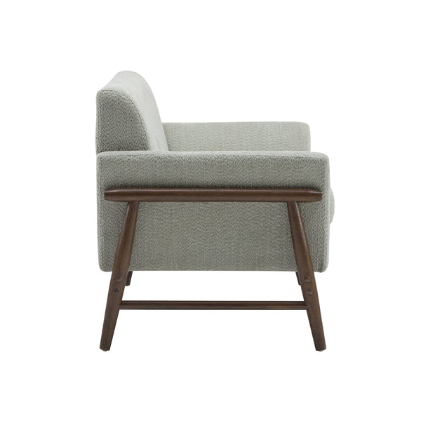 English Elm Christopher Knight Home® - Boucle Mid-Century Flared Arms Loveseat with Elm Legs — Plush Bouclé Upholstery, Cozy Modern Accent (57.5") Light Green,Walnut N771P294675L