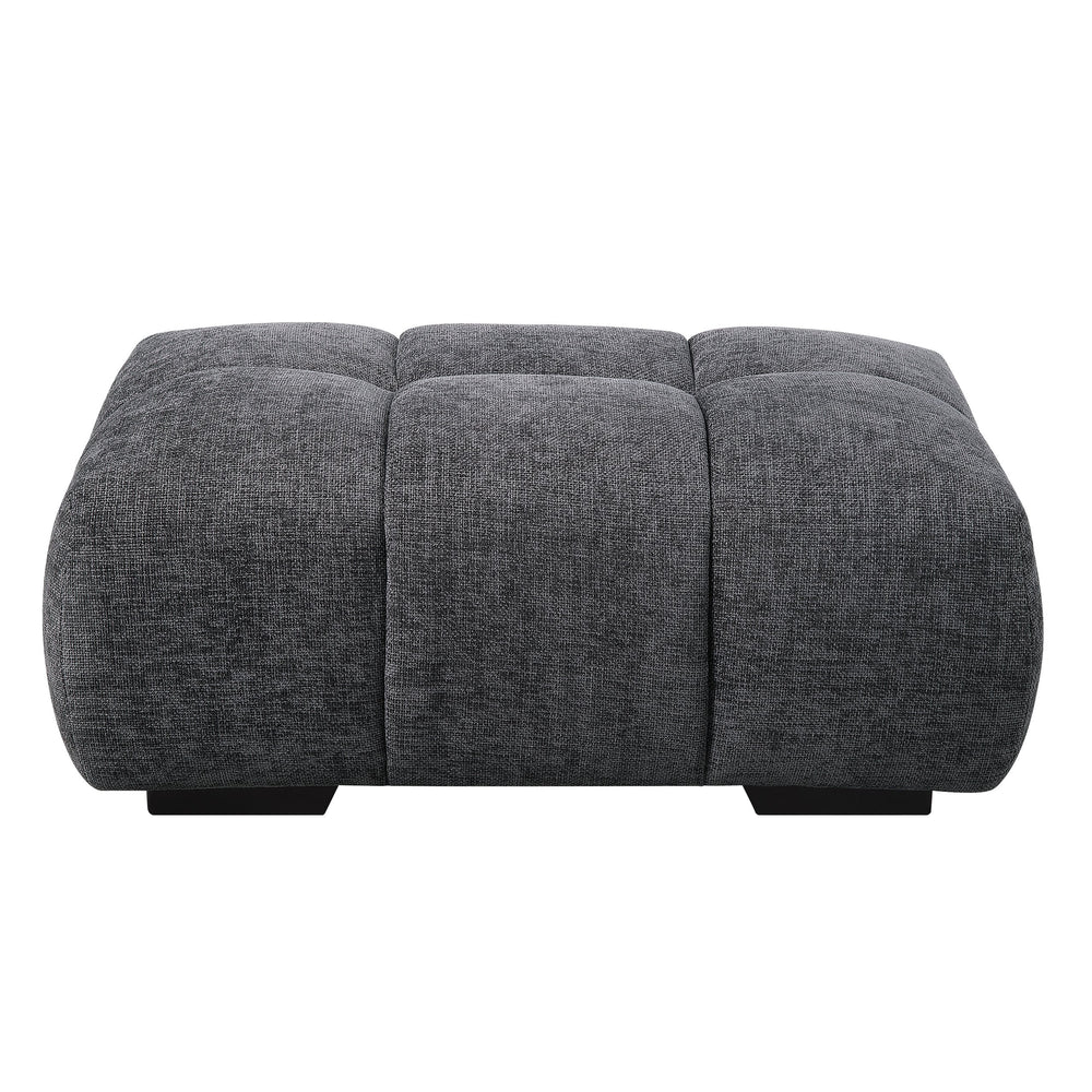 English Elm Chosen Gray Chenille Ottoman — Plush Foam Comfort, Durable Wood Frame, Lightweight, Stylish Accent Seat B2726P245017