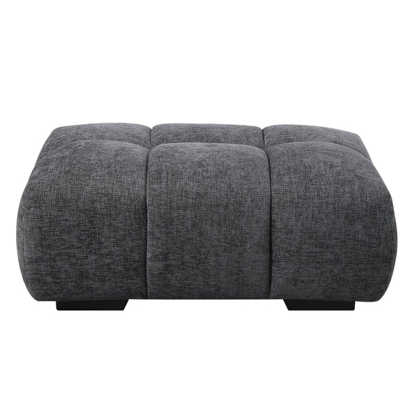 English Elm Chosen Gray Chenille Ottoman — Plush Foam Comfort, Durable Wood Frame, Lightweight, Stylish Accent Seat B2726P245017