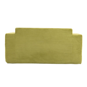 English Elm Convertible Floor Sofa Bed with Memory Foam and Ribbed Corduroy for Small Spaces Olive W395P438030