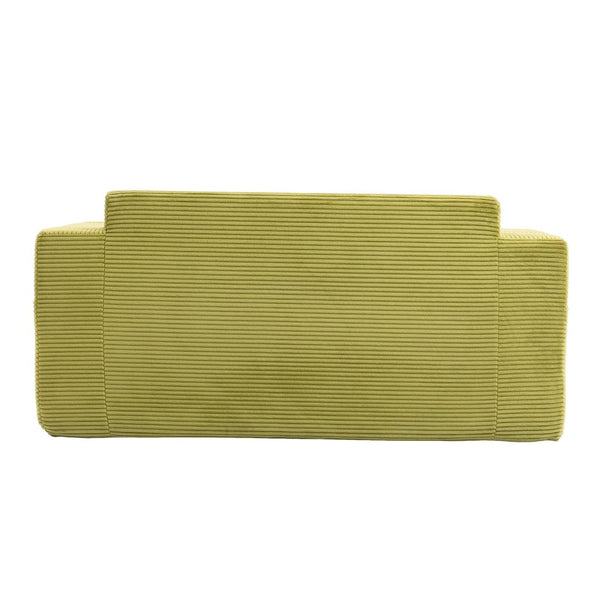 English Elm Convertible Floor Sofa Bed with Memory Foam and Ribbed Corduroy for Small Spaces Olive W395P438030