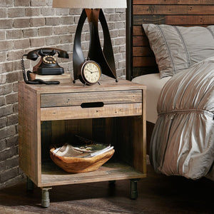 INK+IVY Renu Industrial Solid Wood Nightstand II136-0398 Natural