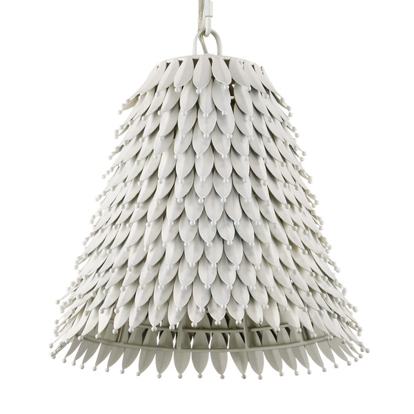 Overlay Pendant: Artisanal White Dome Light Fixture with Fluted Edges for Bohemian Elegance