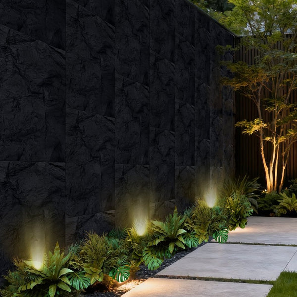 English Elm 3d Faux Rock Stone Polyurethane Wall Panels Lightweight Waterproof Interior Accent Set Antique Black W347P464225