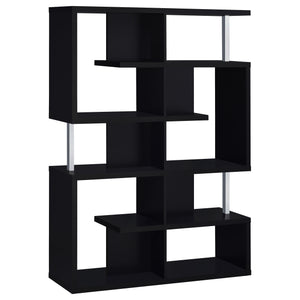 English Elm Copper Modern 5-Shelf Bookshelf in Sleek Black Finish — 63.25" Tall Storage Display Unit for Home Decor B062P331098