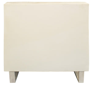 Moti Albert Cabinet, 2 Hand Carved Door in White Distressed 36009005