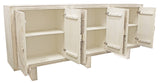 Moti Albert Cabinet, 6 Hand Carved Door in White Distressed 36009007