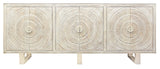 Moti Albert Cabinet, 6 Hand Carved Door in White Distressed 36009007