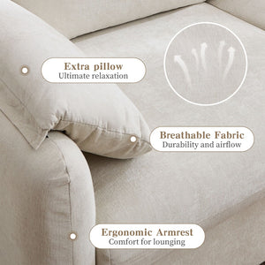 English Elm 800lbs Chenille Loveseat Sofa with Down Fill Cloud Comfort for Living Room or Bedroom W1521P499766
