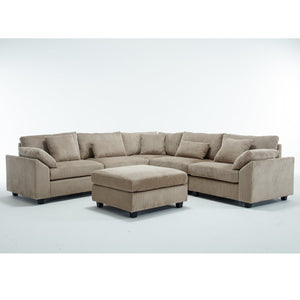 English Elm {New Arrival} Oversized Modular Sectional Sofa - Cozy Corduroy 6-Seater For Ultimate Comfort & Style! W2325S00019-GIGA