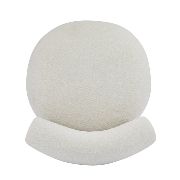 English Elm Christopher Knight Home® - Modern Boucle Accent Chair with Plush Rounded Silhouette, Solid Wood Frame, Cozy Reading Seat White+Walnut 29 L x 28.5 W x 21.85 H N776P278240W