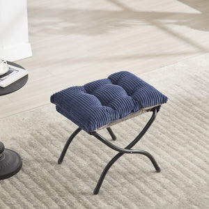 English Elm Lazy Chair Plush Ottoman Lounge Chair with Ergonomic Back, Side Pocket, Steel Frame Comfort Navy Blue W640P271552