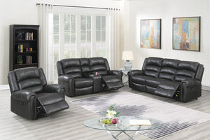 English Elm 1pc Power Reclining Sofa Leatherette Upholstery Usb Charging Nailhead Living Room B011S02331