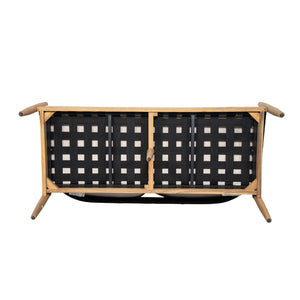 English Elm Christopher Knight Home® - Verona Outdoor Acacia Wood Loveseat With Beige Cushion & Black Rope Accents For Stylish Patios N775P309257B