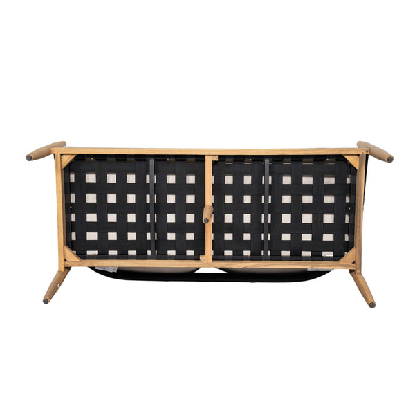 English Elm Christopher Knight Home® - Verona Outdoor Acacia Wood Loveseat With Beige Cushion & Black Rope Accents For Stylish Patios N775P309257B