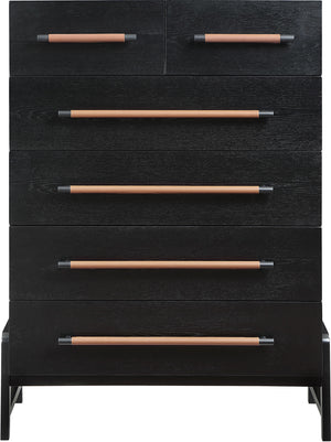 Kaya Black Vegan Leather Chest 360Black-CH Meridian Furniture