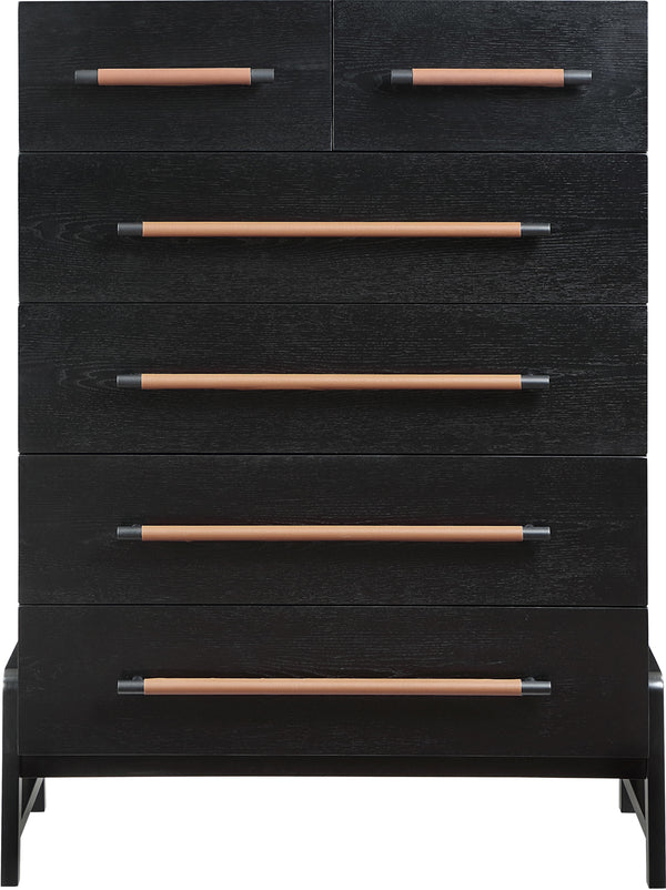 Kaya Black Vegan Leather Chest 360Black-CH Meridian Furniture