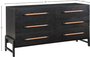 Kaya Black Vegan Leather Dresser 360Black-D Meridian Furniture