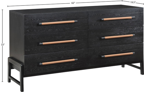 Kaya Black Vegan Leather Dresser 360Black-D Meridian Furniture